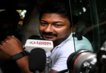 Udhayanidhi Stalin arrested over remarks about Tamil Nadu CM Vijay DMK leader Udhayanidhi Stalin being escorted by police officers in Chennai