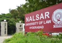 NALSAR Student Body Demands Apology From Bar Council Chairman NALSAR University of Law campus building in Hyderabad