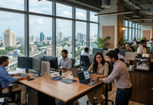 Starbucks Plans Chennai Tech Centre, 800 Jobs Modern Chennai technology office representing Starbucks' planned Global Capability Centre and new technology jobs.