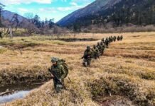 Centre Clarifies China Deviating From Established Patrol Patterns Triggers Arunachal Border Standoffs Indo-Tibetan Border Police (ITBP) jawans patrolling snow-covered mountain ridges along the Line of Actual Control in Arunachal Pradesh.
